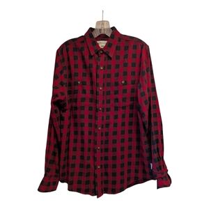 NWOT Men's Wind River Classic  Red and Black Plaid Flannel Button Down Shirt